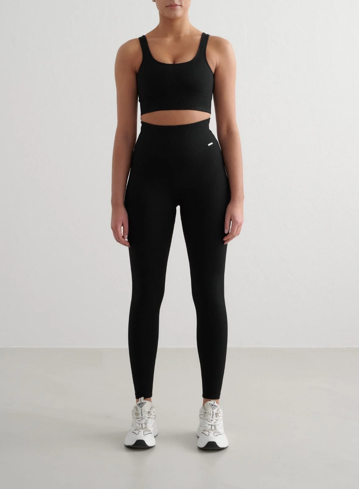 Black Ribbed Seamless Tights - Image 13