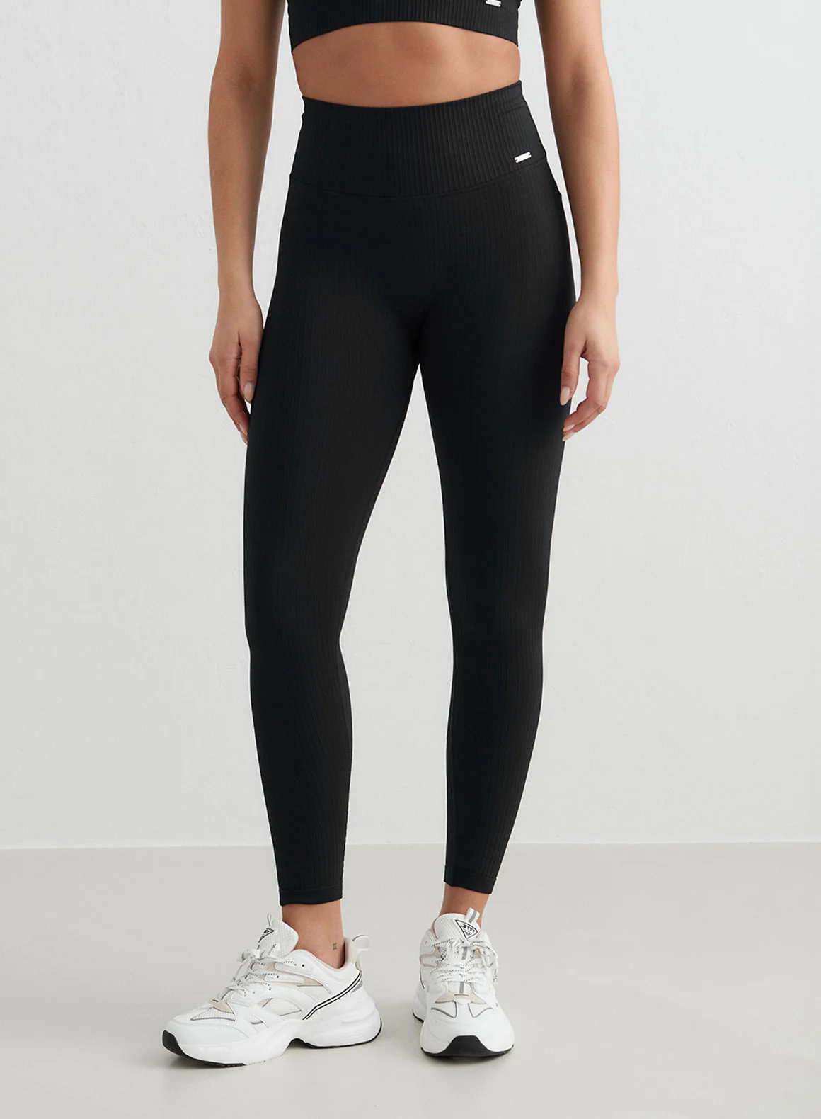 Black Ribbed Seamless Tights - Image 247