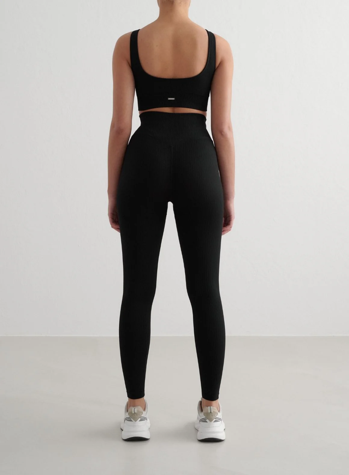 Black Ribbed Seamless Tights - Image 8