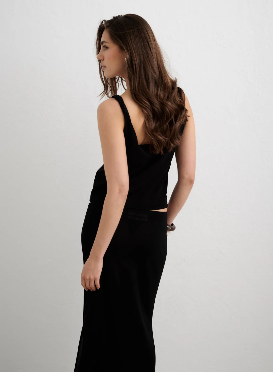 Black Silk Knit Singlet - Image 3