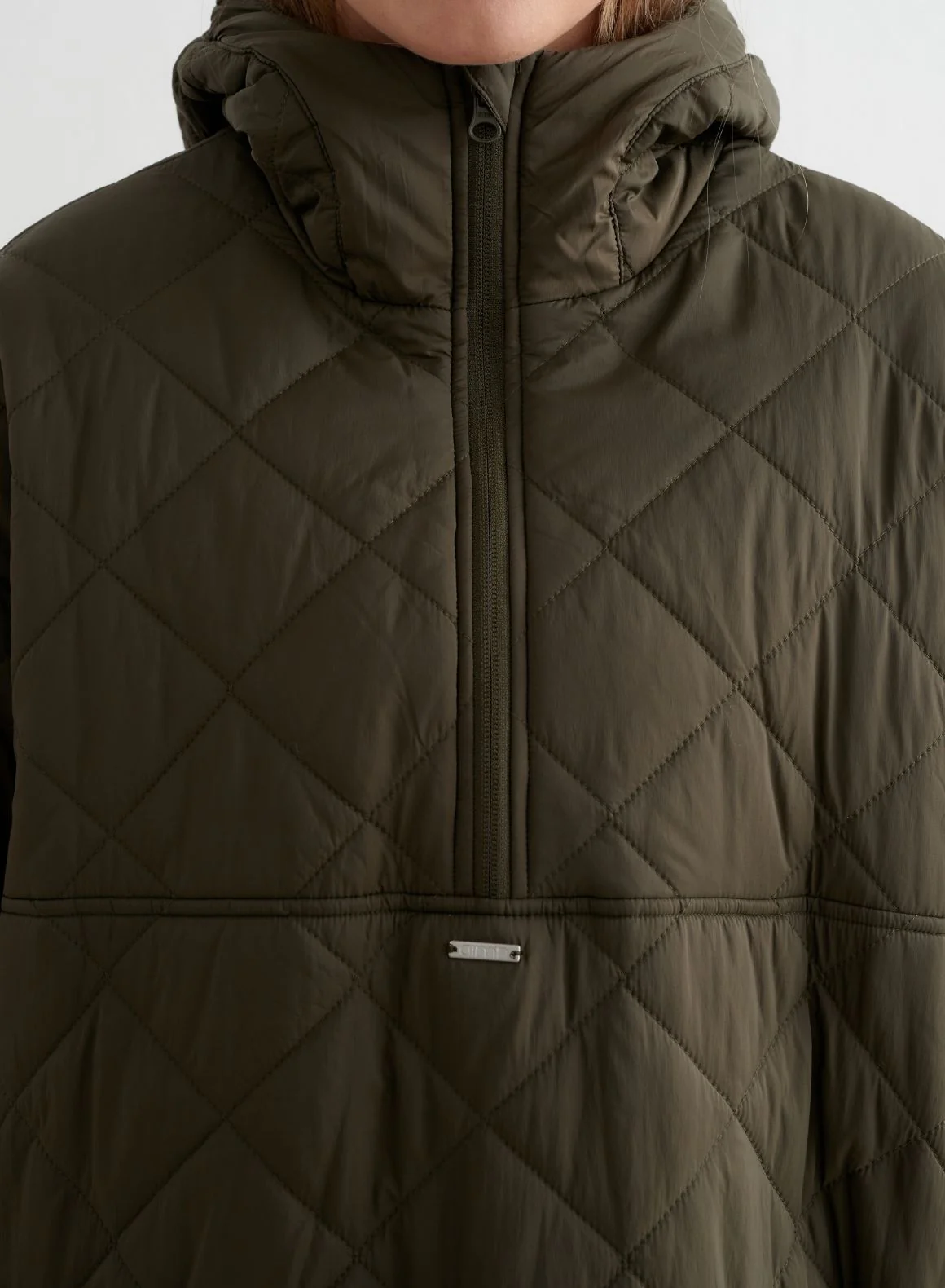 Khaki Oversized Quilted Anorak - Image 6