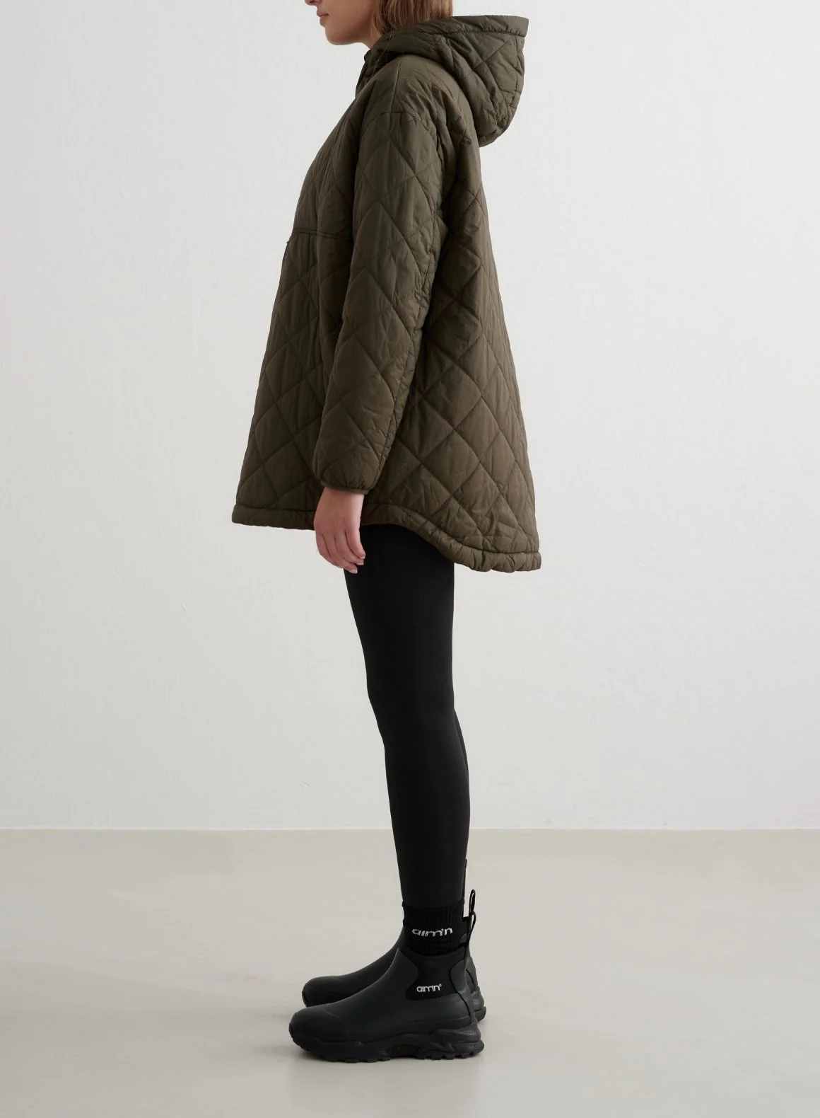 Khaki Oversized Quilted Anorak - Image 8