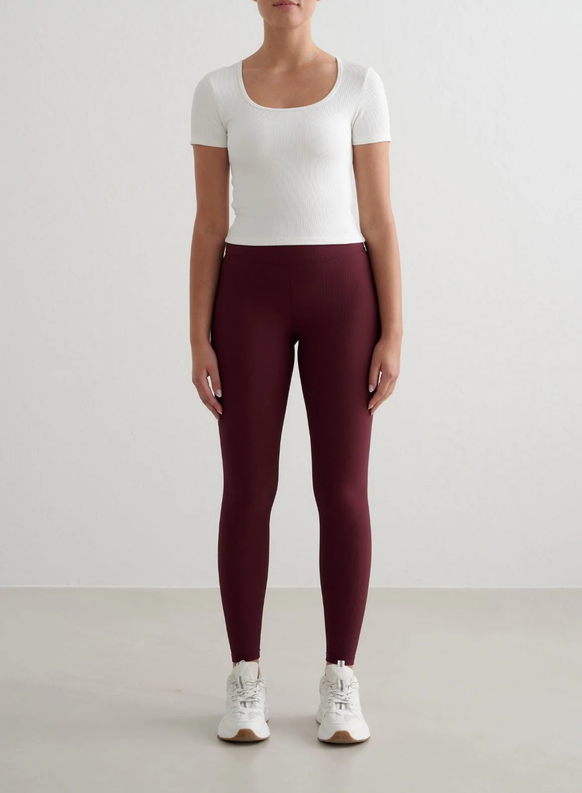 White Ribbed Performance Short Sleeve - Image 3