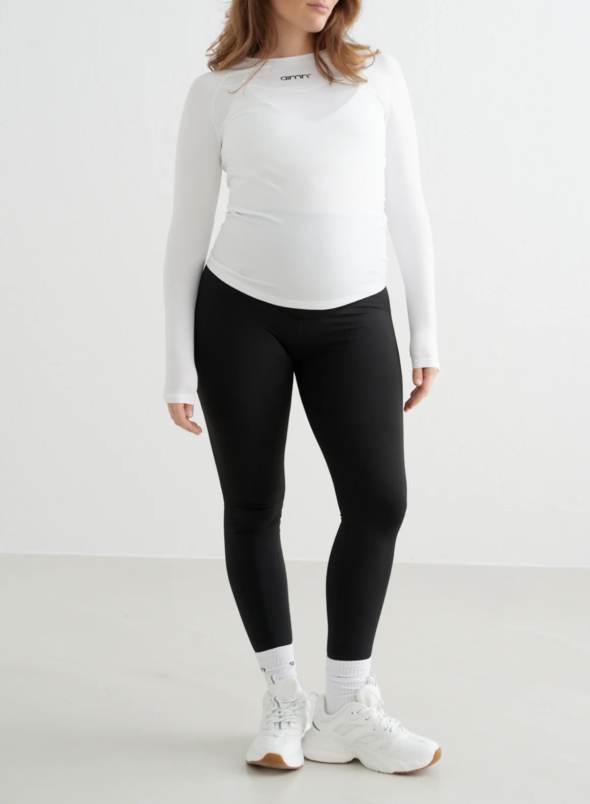 White Soft Basic Maternity Long Sleeve - Image 4