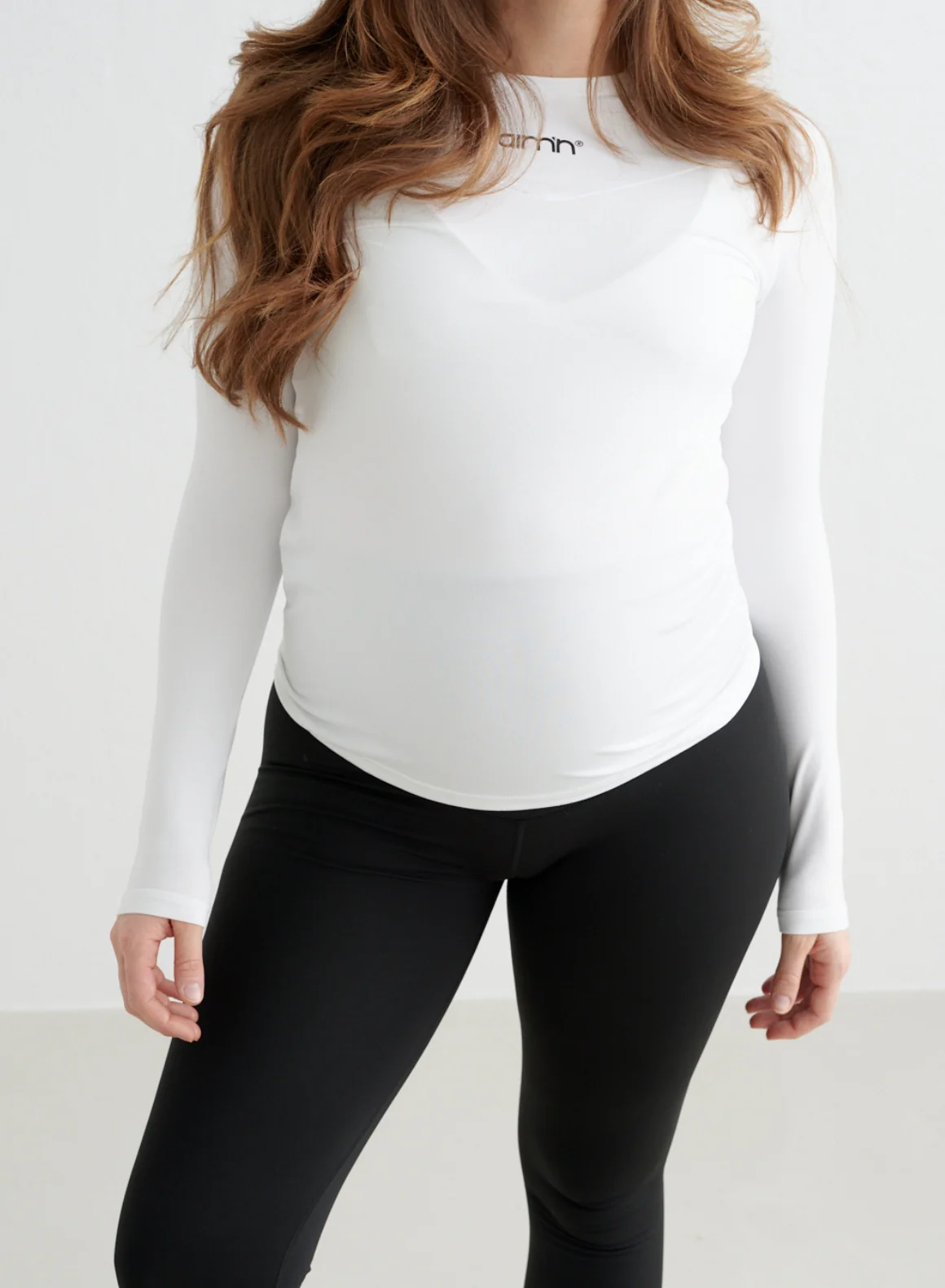 White Soft Basic Maternity Long Sleeve - Image 5
